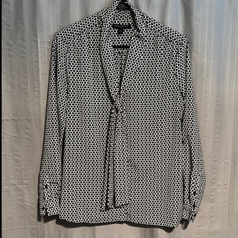 Banana Republic Black and White Geometric Blouse